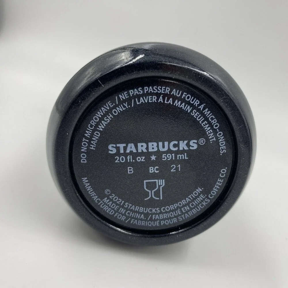 Starbucks Teal Black Vacuum Insulated‎ Water Bottle 20 Oz ombré